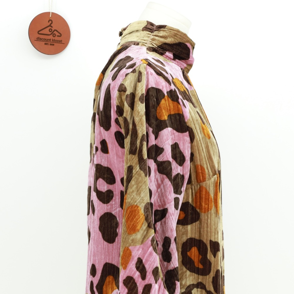 Anthropologie Layla Leopard Crushed Velvet Mini Dress Size 8 Balloon Sleeves - Picture 8 of 13